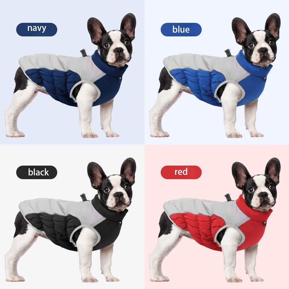 Winter Warm Dog Clothes French Bulldog Puppy Jacket Coat Waterproof Pet Clothing Outfit Vest for Small Medium Large Dogs