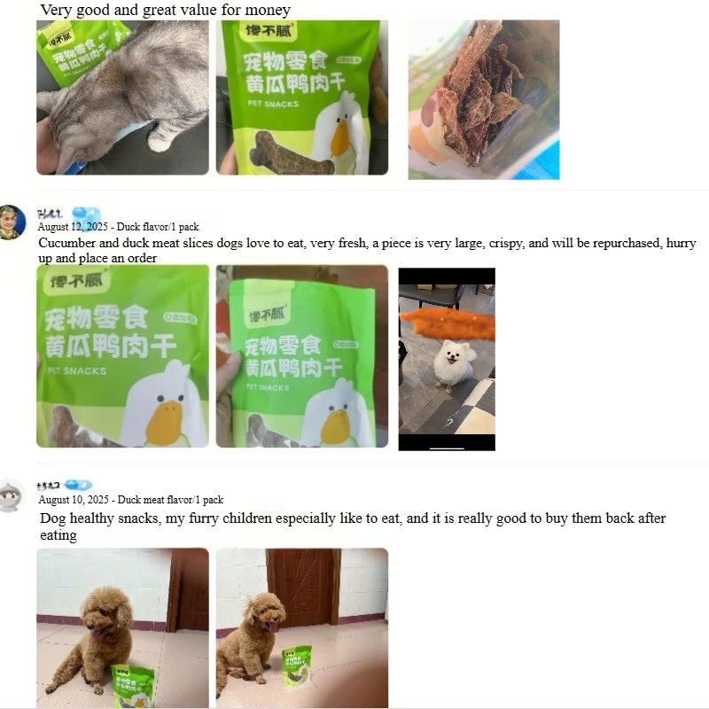 chanbuni Cat Cat Food Cats Cat Snack Food Cats Food for Cats Cucumber Duck Jerky Dog and Cat Treats Vegetable Jerky for Pets