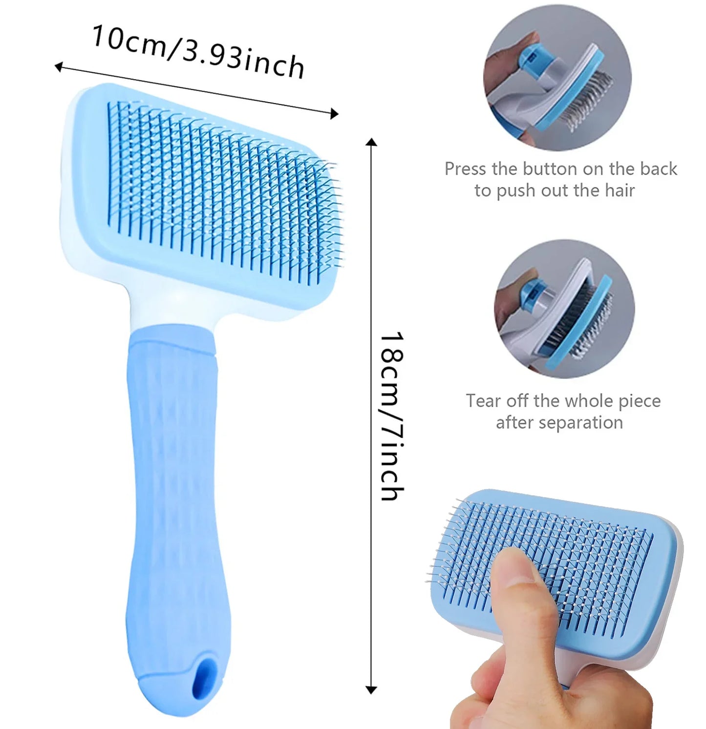 Dog Hair Remover Brush Cat Hair Grooming and Care Comb for Long Hair Dog Pet Removes Hairs Cleaning Bath Brush Pet Supplies