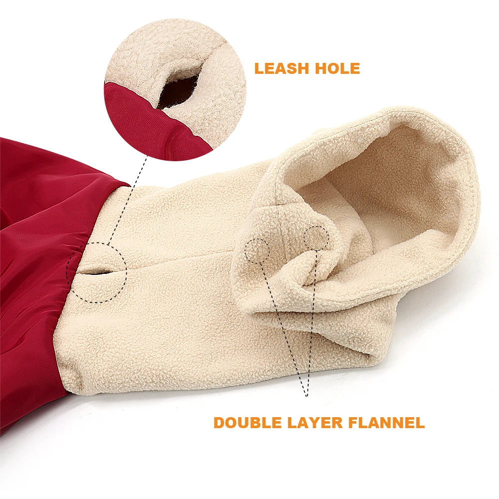 Waterproof Warm Dog Clothes Thick Winter Large Dogs Jacket Coat Vest Pet Clothing Vest With High Collar for Medium Large Dogs
