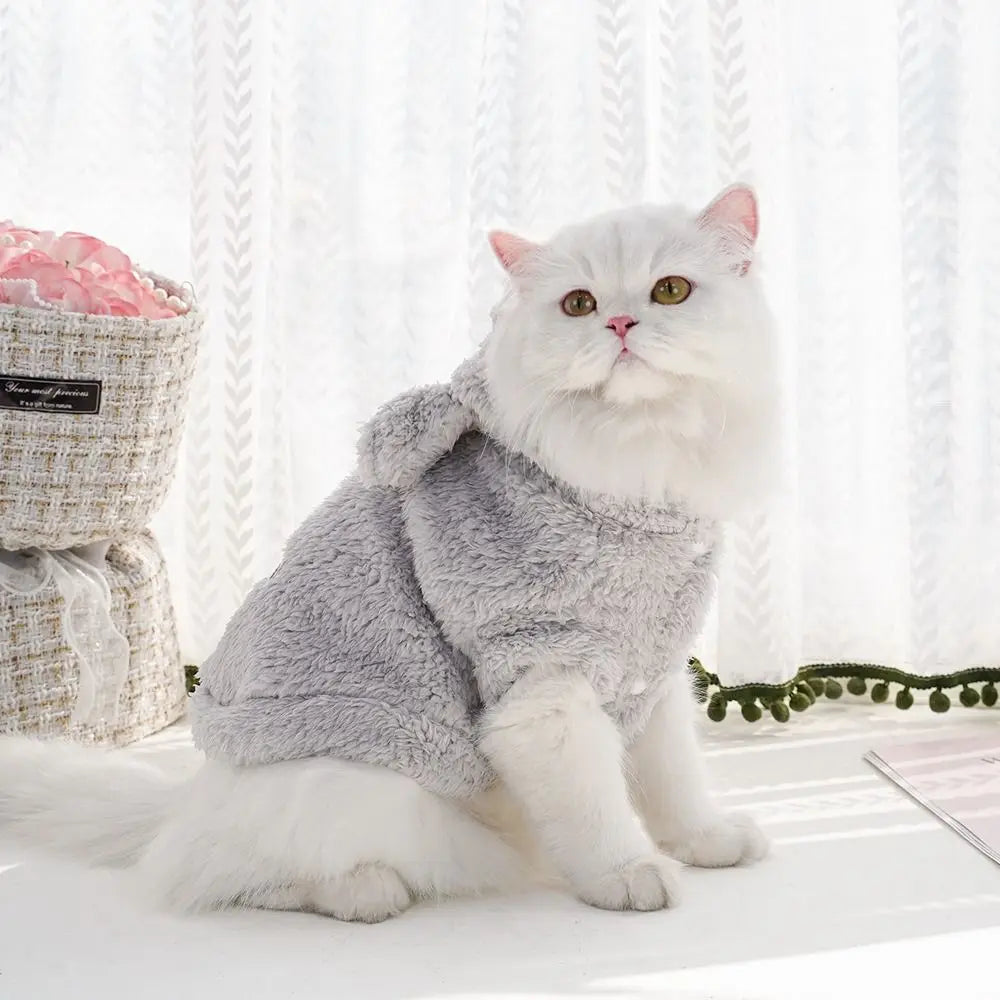 High Quality Autumn Winter Pet Puppy Cat Clothes Plush Rabbit Ears Coat Soft Warm Pet Supplies