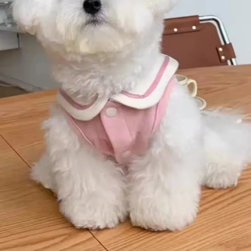 Cute Stripe Polo Shirt for Small and Medium Dogs Puppy Clothes Sweatshirt Dog Vest T-Shirt