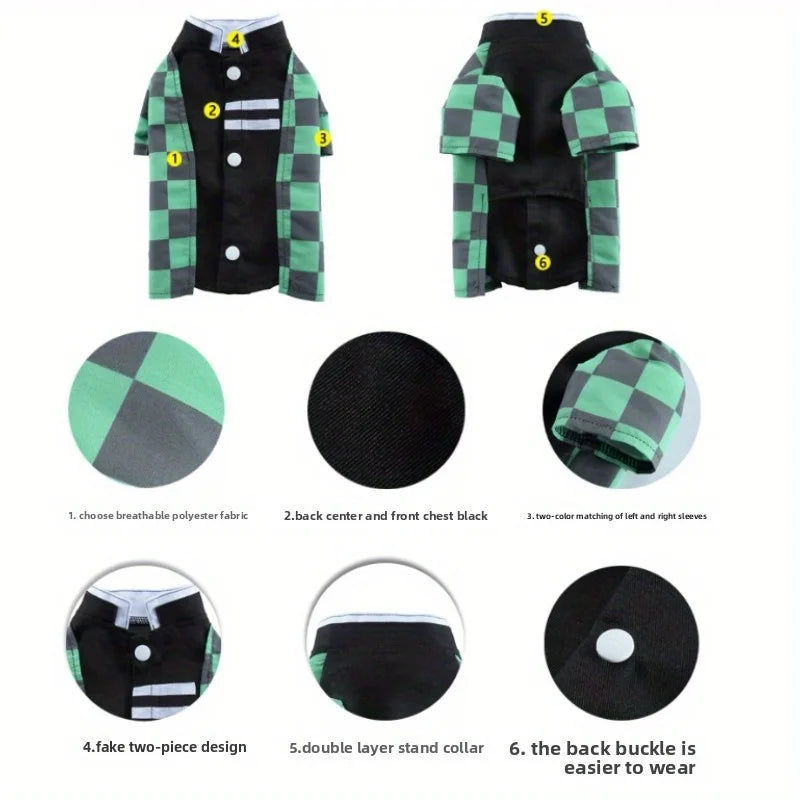 Pet Halloween Costume for Small Dogs and Cats – Cosplay Outfit for Puppy Kitten Japanese Kimono Dress Up