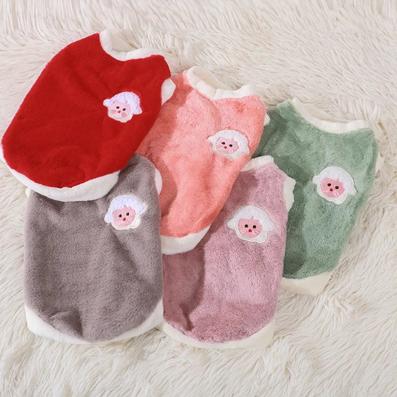 Cute Autumn and Winter Cat Clothing for Dogs and Dogs Warm and Thick Vest To Prevent Hair Loss Pet Clothing for Small Dogs