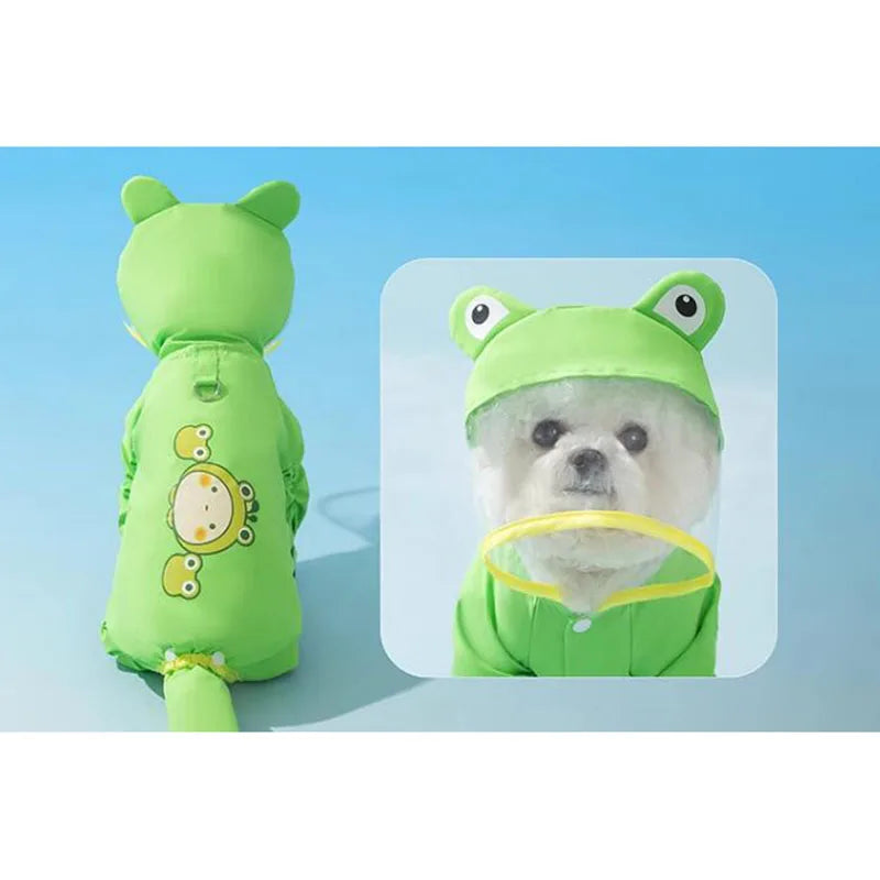 Dog outdoor raincoat, Little dog raincoat, waterproof on all four feet, pet accessories, small and medium-sized dogs