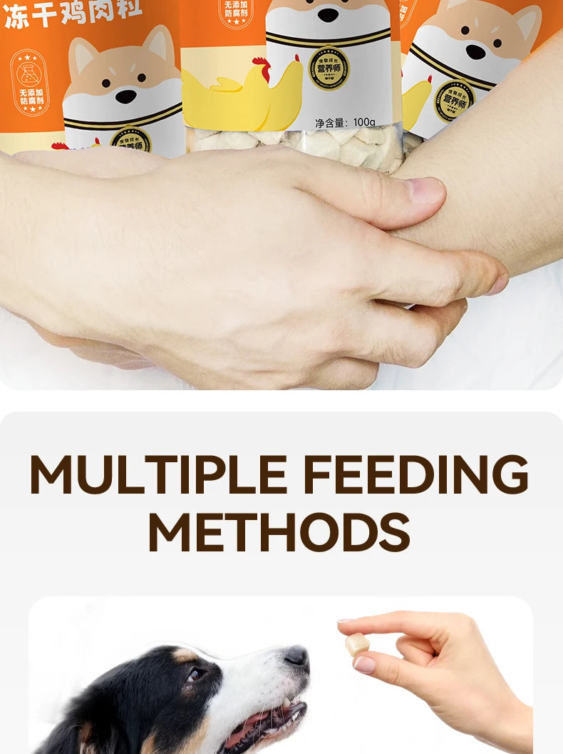 chanbuni Dog Snack Dog Feeding Snacks Dogs Dog Food Pet Treats Chicken Breast Cubes Raw Flesh and Blood Protein Nutrition 100g