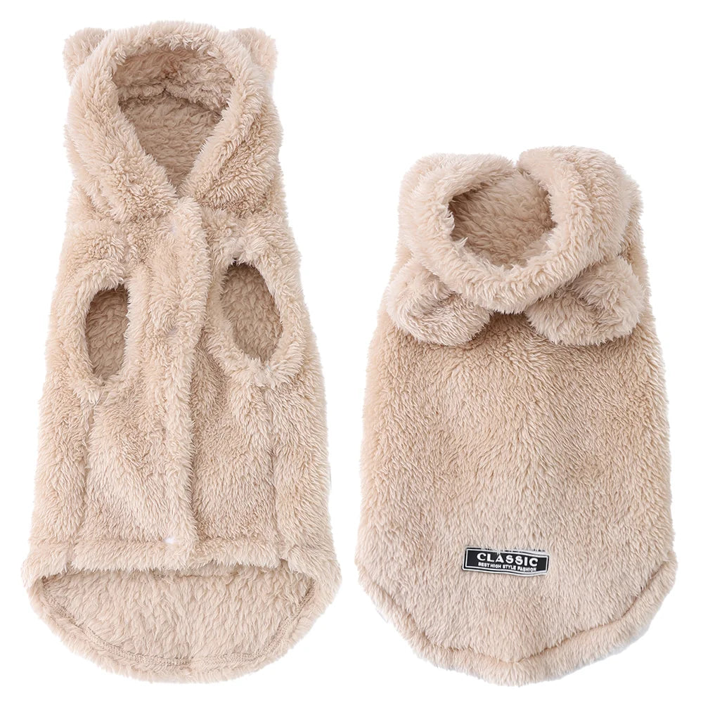Cute Cat Clothes Rabbit Ears Winter Warm Cozy Plush Pet Coat For Small Medium Dogs Cats Puppy Soft Kitty Sphynx Chihuahua Hoodie