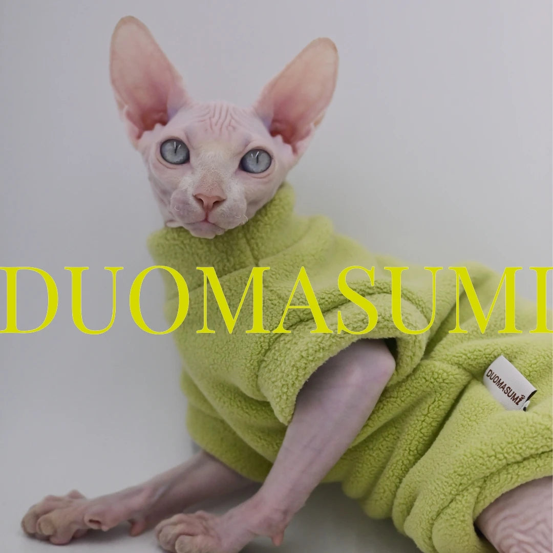 DUOMASUMI Dirt-resistant Sphynx Clothes Soft Cat Costume Thick Fall Winter Apparel Clothes for Cat Devon Hairless Cat Clothing
