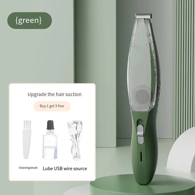 2-In-1 Hair Suction Pet Shaver, Dog Paw Trimmer, Cat Ear Trimmer, Low Noise, With Suction Electric Dog GroomerRechargeable USB