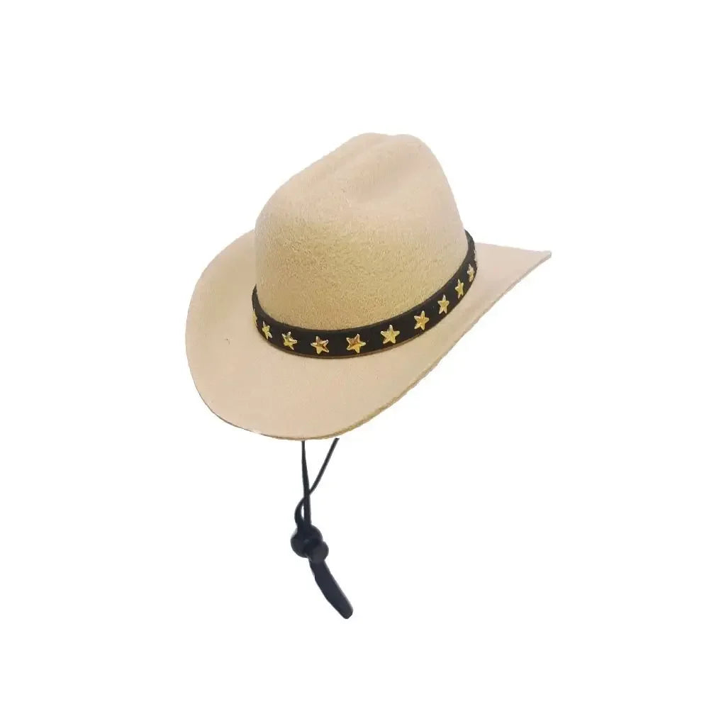 British Pet Dog Hat Star Cowboy Hat Pet Supplies Adjustable Dog Costume Top Hat Headwear Pet Hat Dogs Caps Pet Sun Hats for Cats