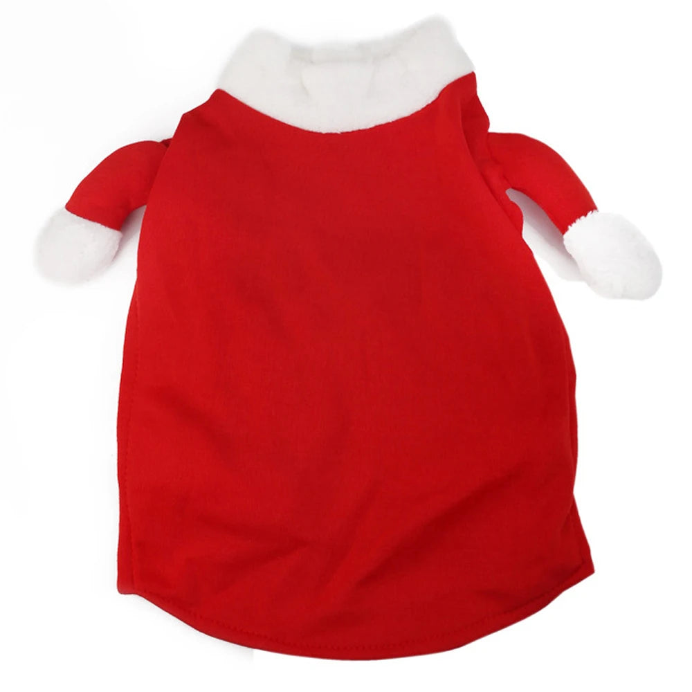 New Year Christmas Cat Costumes Funny Santa Claus Clothes For Small Cats Dogs Xmas Pet Cat Clothing Winter Kitty Kitten Outfits