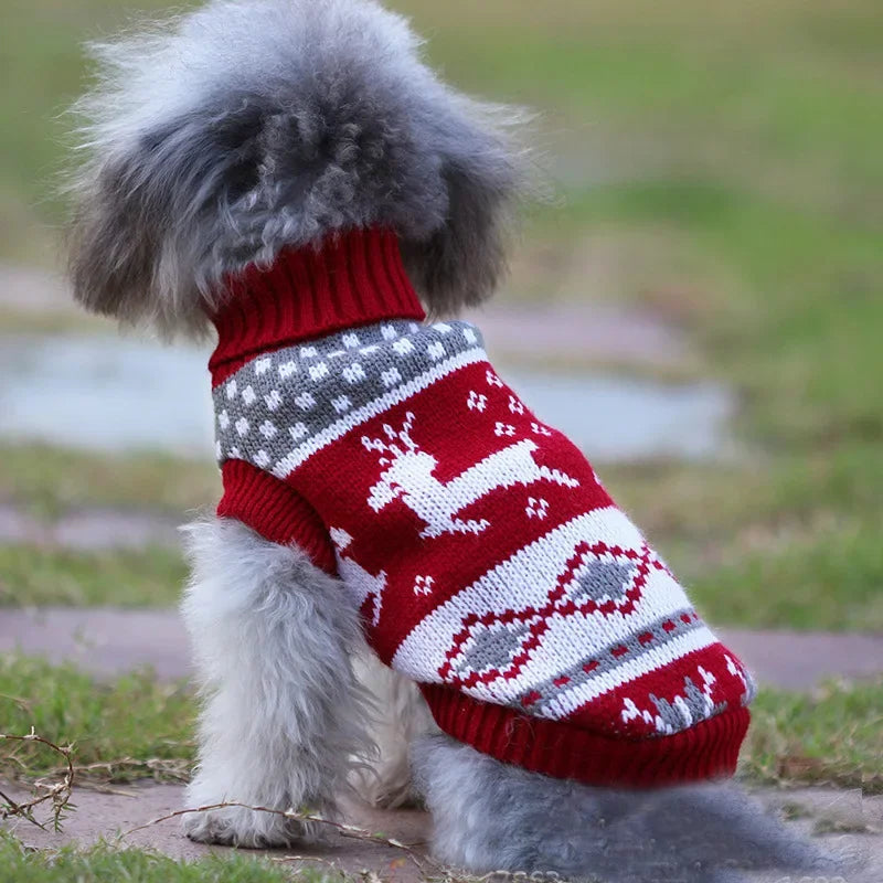 Pet Clothes for Small Medium Dogs Christmas Knitte Dog Sweater Winter Warm Cat Sweater Corgi Teddy Coat Pet New Year Supplies