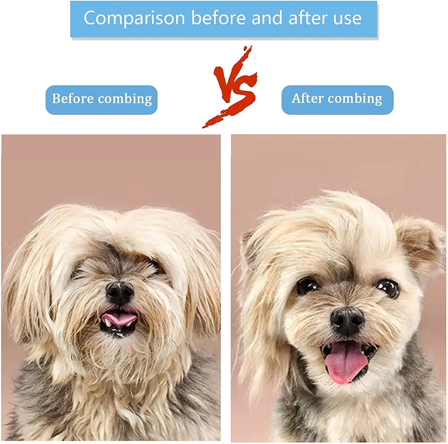Dog Hair Remover Brush Cat Hair Grooming and Care Comb for Long Hair Dog Pet Removes Hairs Cleaning Bath Brush Pet Supplies