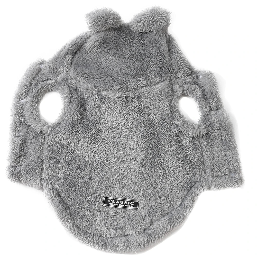 Cute Cat Clothes Rabbit Ears Winter Warm Cozy Plush Pet Coat For Small Medium Dogs Cats Puppy Soft Kitty Sphynx Chihuahua Hoodie