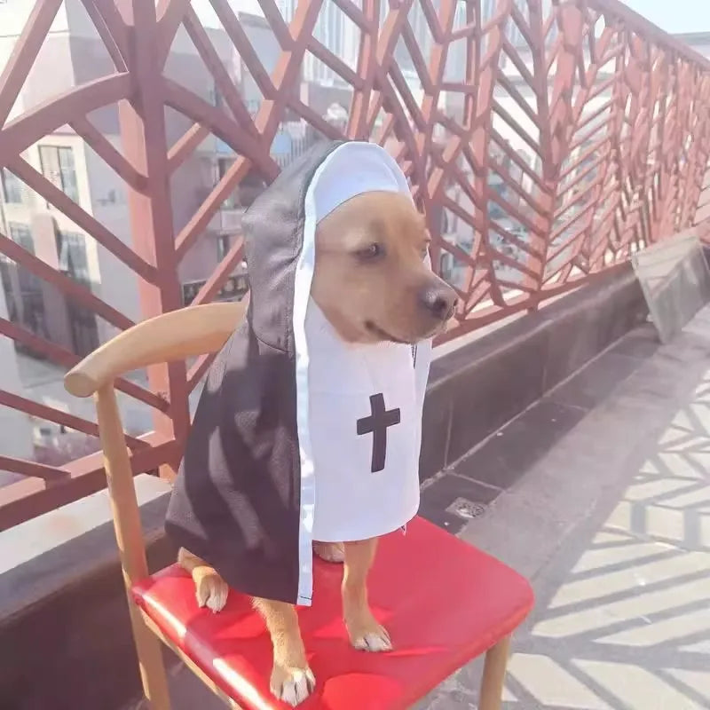 Pet Halloween costumes - funny and quirky costume for dogs, Halloween nun outfits for cats, dog clothes for Halloween