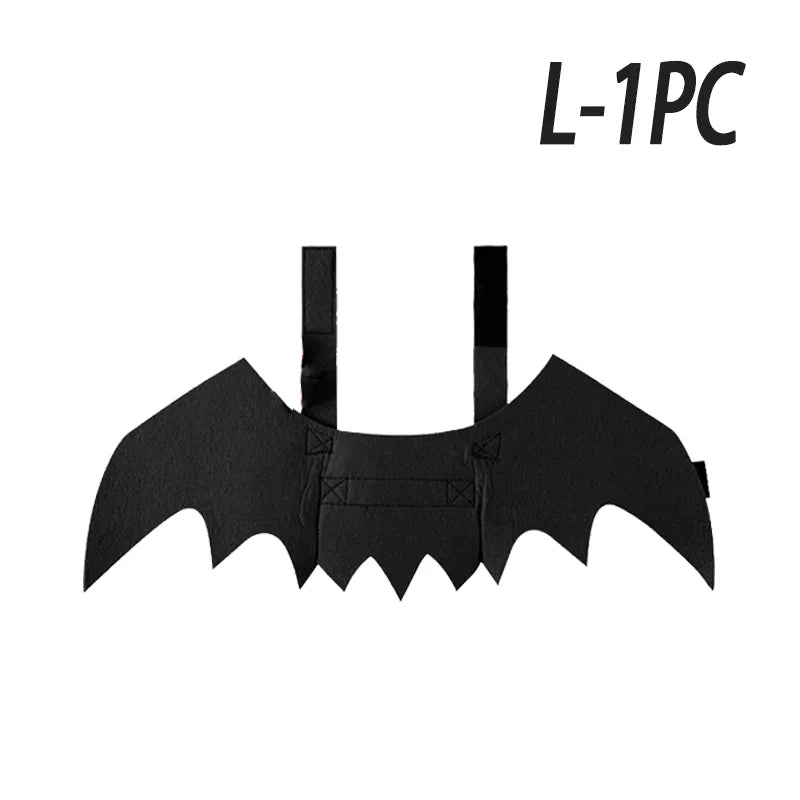Halloween Pet Costume Bat Wings with Bell Chest Back Strap Dog Cat Clothes for Party Cosplay Holiday Decoration Use