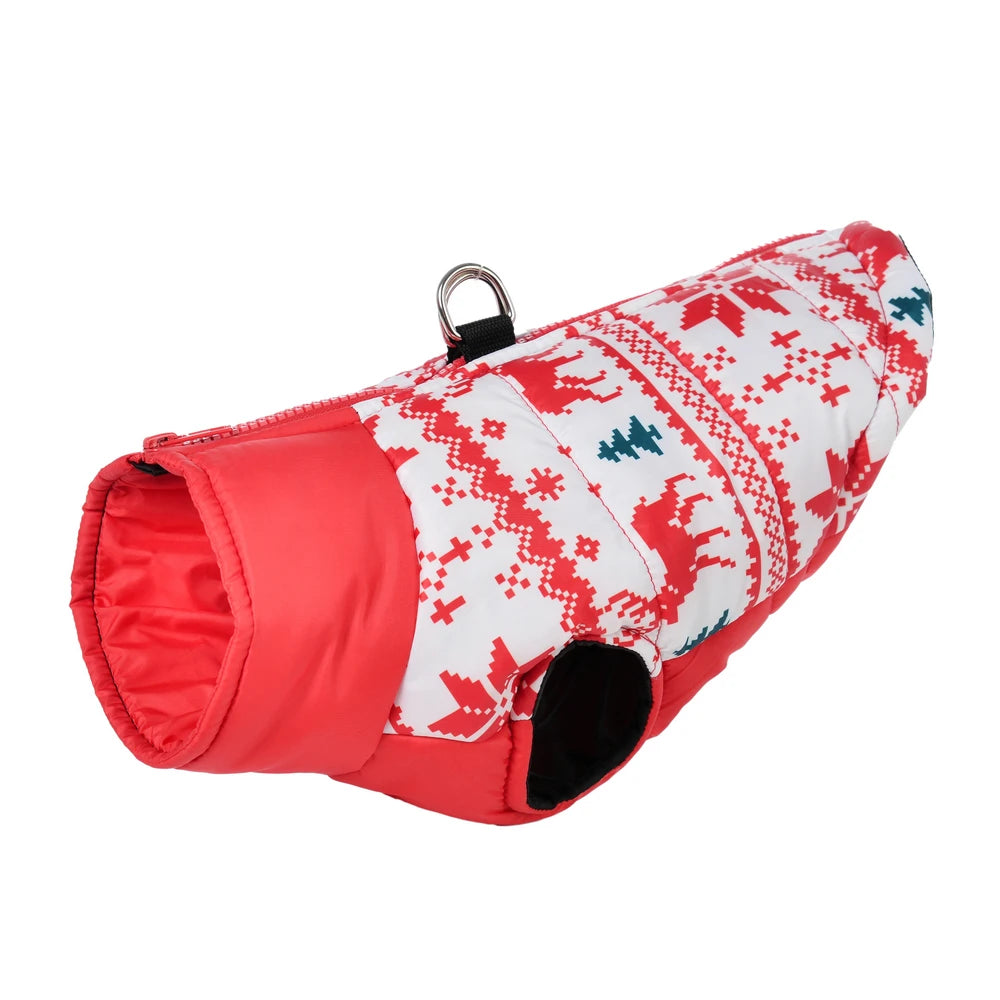 Winter Dog Clothes For Small Medium Dogs Coat Cats Jacket Christmas Tree Print Pet Outfits Windproof Chihuahua Yorkshire Costume
