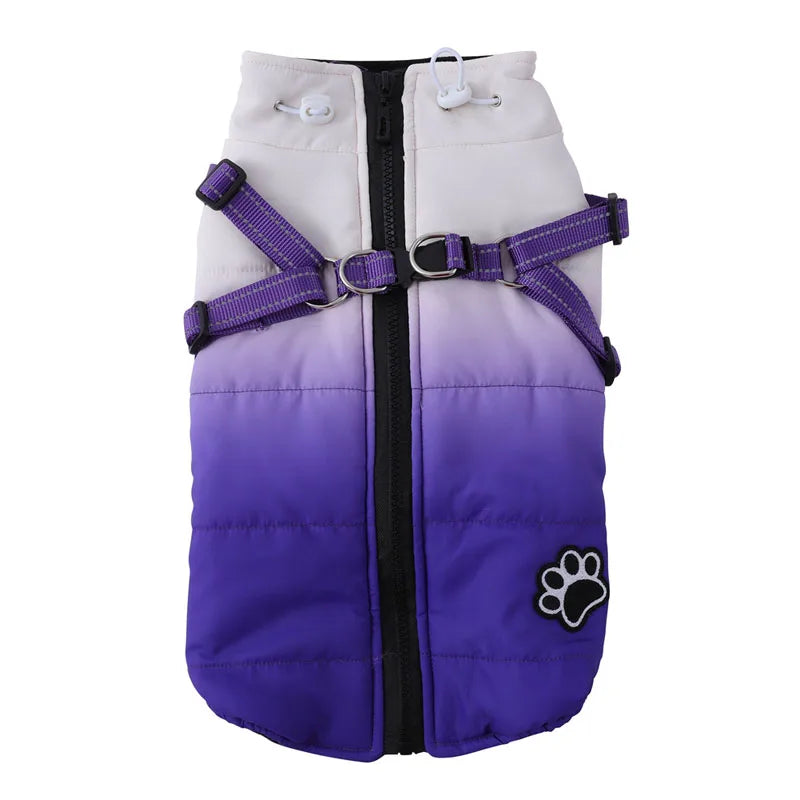 Waterproof Pet Dog Jacket With Harness Reflective Winter Dog Clothes For Small Large Dogs Coat Chihuahua French Bulldog Outfits