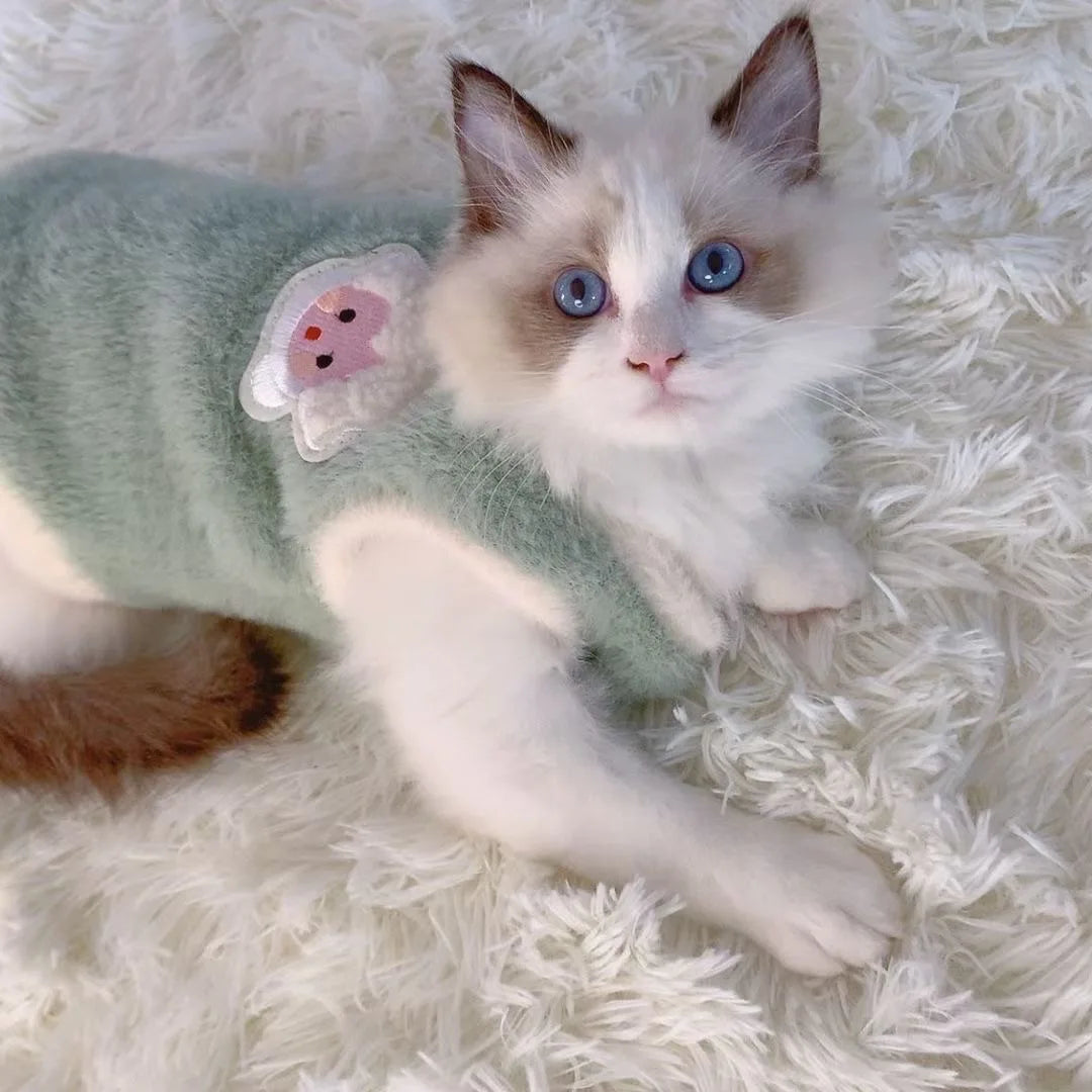 Soft Cat Clothes For Small Medium Dog Cats Pets Warm Kittens Clothes for Winter Kitten Small Kitten Stuff Clothing Vests