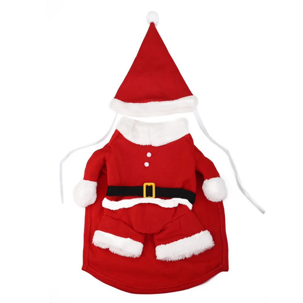 New Year Christmas Cat Costumes Funny Santa Claus Clothes For Small Cats Dogs Xmas Pet Cat Clothing Winter Kitty Kitten Outfits