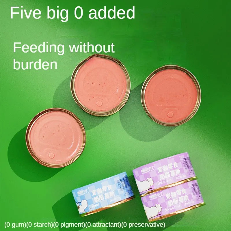 Canned Cat Chicken Meat Cat Wet Food Nutritious Meat Puree Canned Mousse Cat Reward Cat Snacks Pet Interactive Snacks Kitty Food
