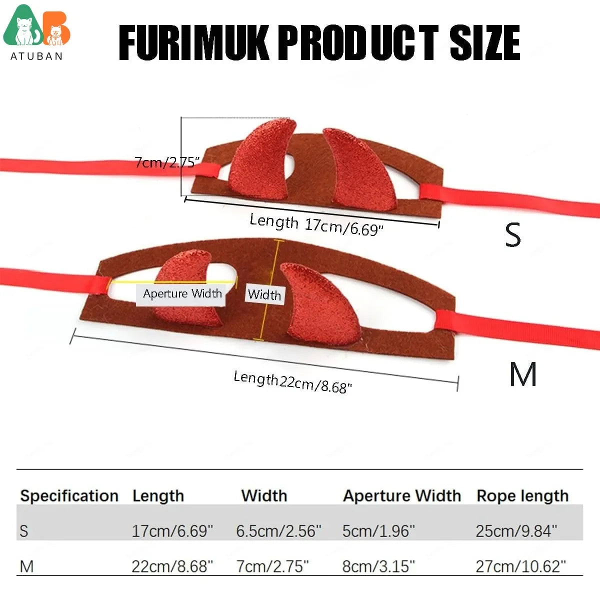 ATUBAN Halloween Pet Costume 2PC Cute Cat Dog Cosplay Devil Hat Headband Adjustable Vampire Cloak Funny Hair Hoop Cape for Cats