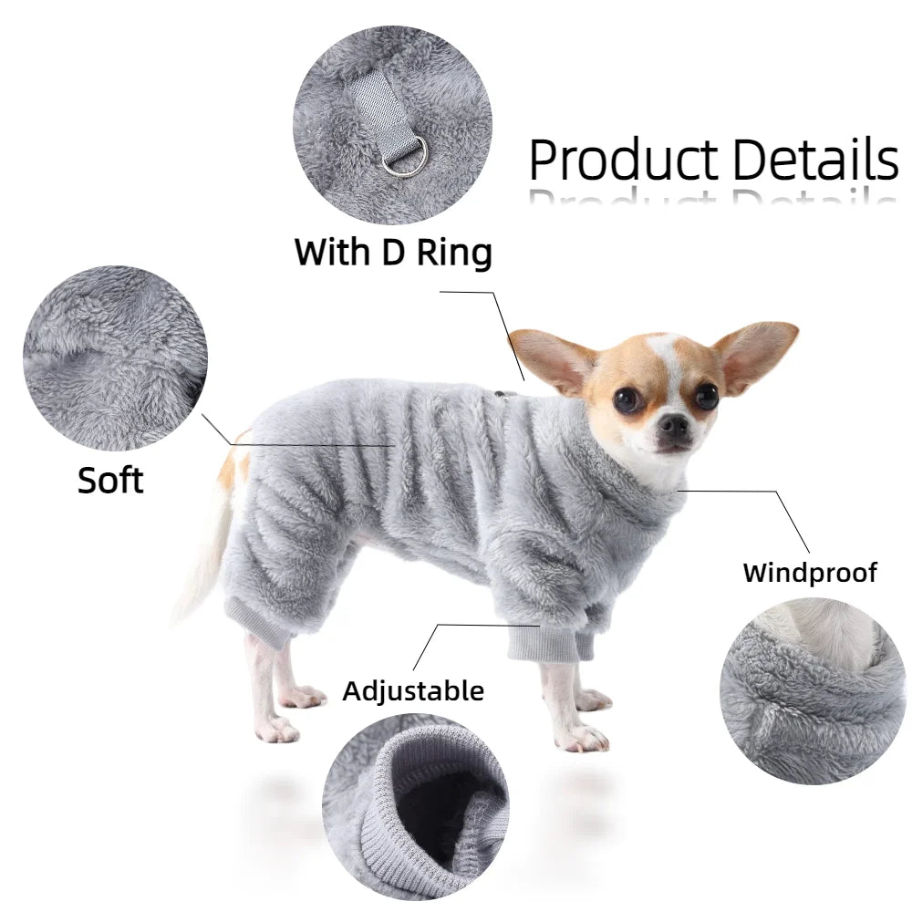 Warm Winter Dog Clothes Small Medium Large Dogs Soft Pet Jacket Windproof Outdoor Pets Coat Cute Fleece Chihuahua Pug Costume