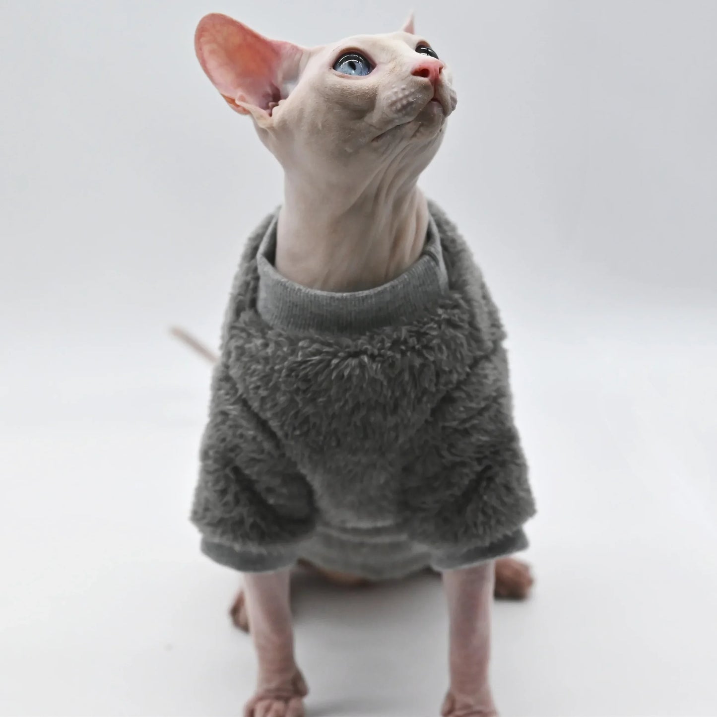 DUOMASUMI Soft Double-sided FluffY Winter Jacket Warmth Coat for cat Thickening Sphinx Sphynx Cat Clothes Hairless Cat Outfits