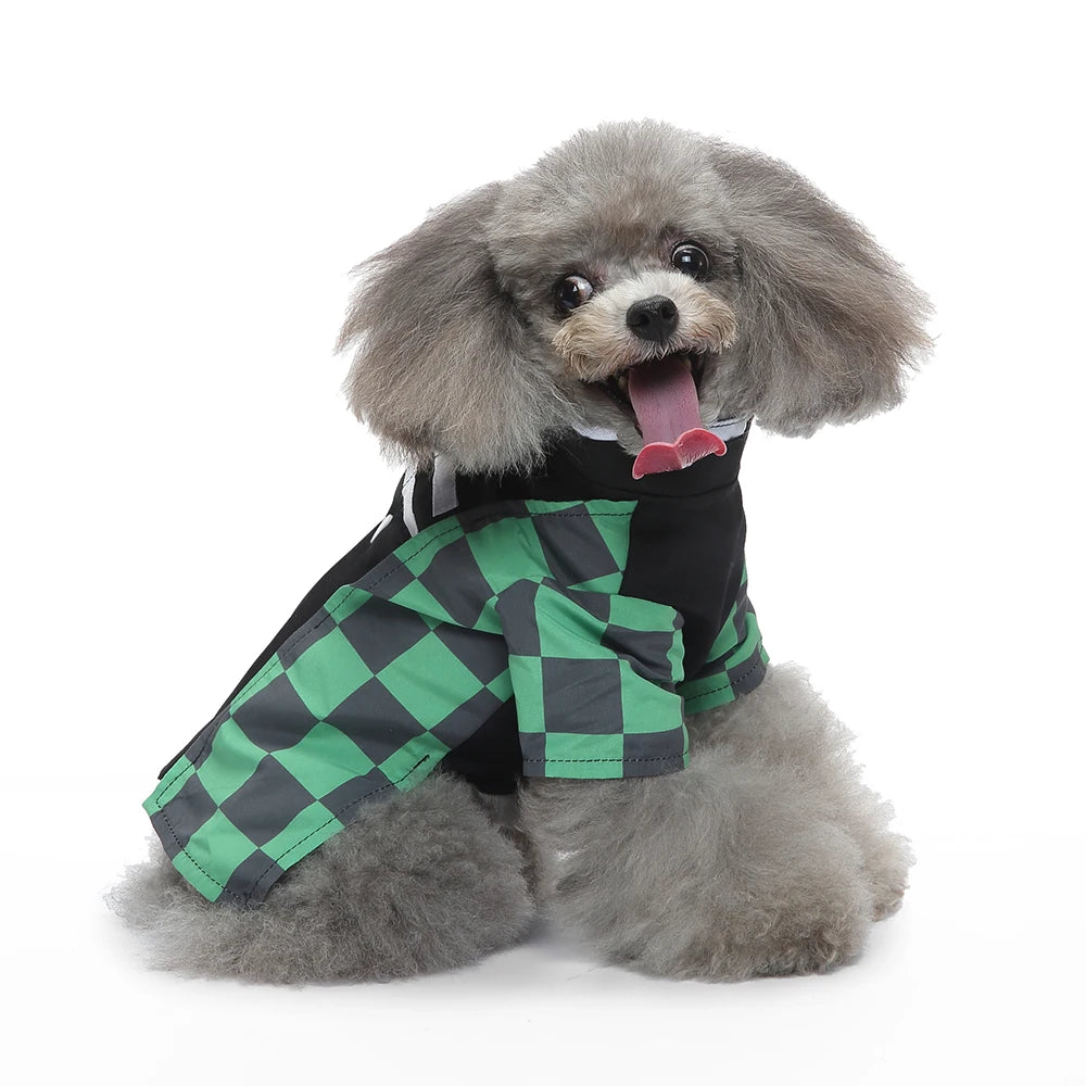 Pet Halloween Costume for Small Dogs and Cats – Cosplay Outfit for Puppy Kitten Japanese Kimono Dress Up
