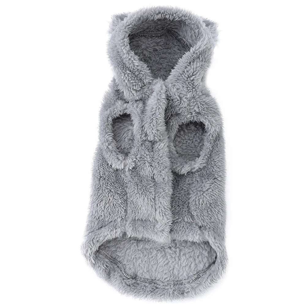 Cute Cat Clothes Rabbit Ears Winter Warm Cozy Plush Pet Coat For Small Medium Dogs Cats Puppy Soft Kitty Sphynx Chihuahua Hoodie