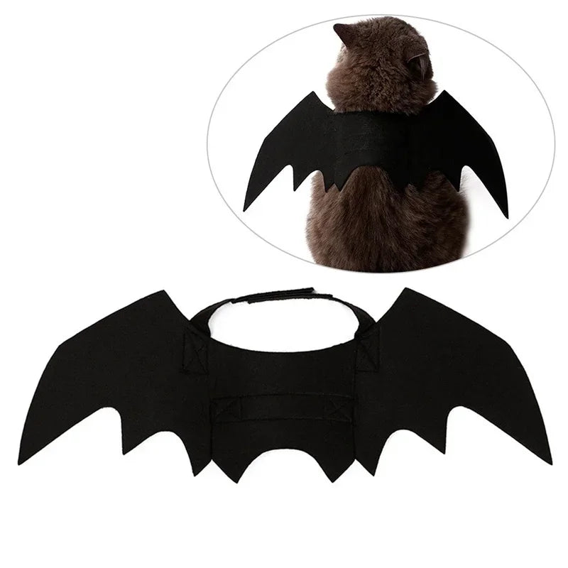 1PC Cute Pet Black Bat Wings Harness Costume Pet Cosplay Suit Cat Dog Halloween Party Pet Supplies Funny Dog Halloween Costume