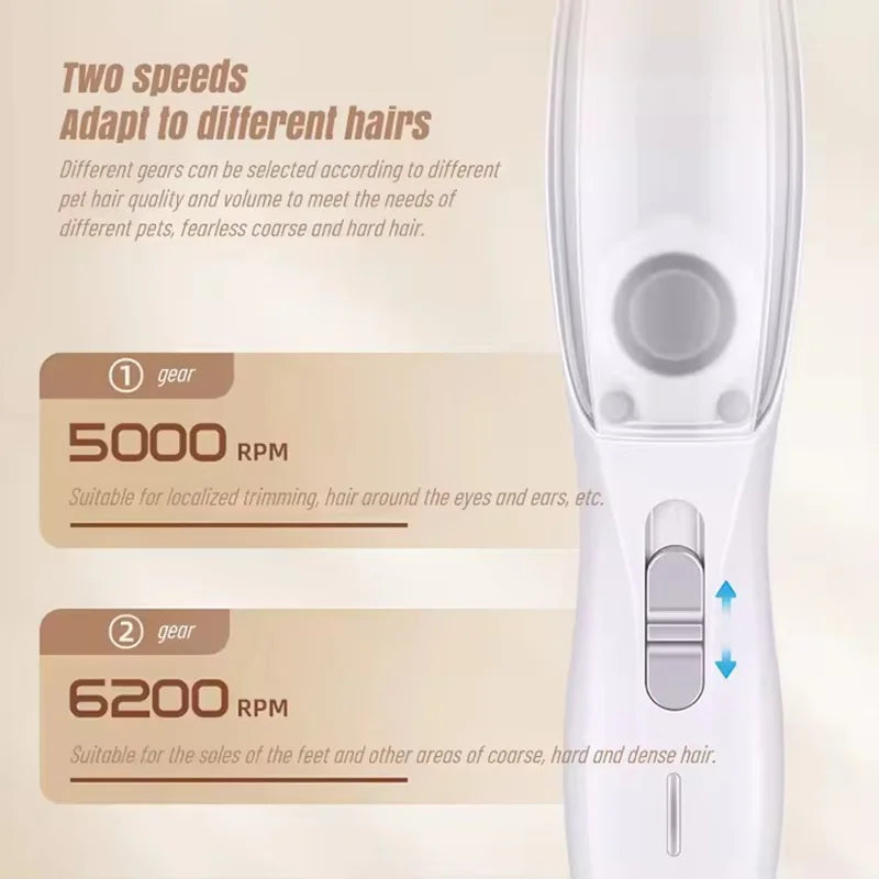 2-In-1 Hair Suction Pet Shaver, Dog Paw Trimmer, Cat Ear Trimmer, Low Noise, With Suction Electric Dog GroomerRechargeable USB