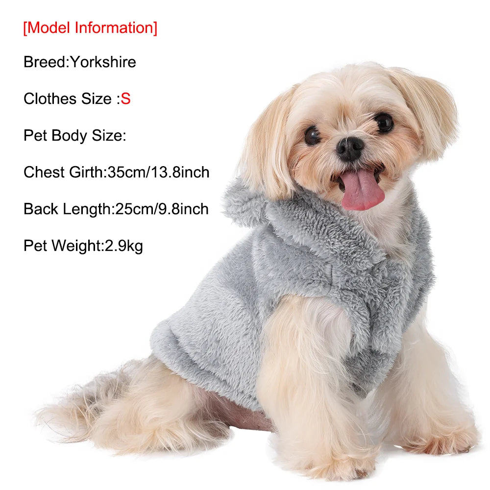 Cute Cat Clothes Rabbit Ears Winter Warm Cozy Plush Pet Coat For Small Medium Dogs Cats Puppy Soft Kitty Sphynx Chihuahua Hoodie