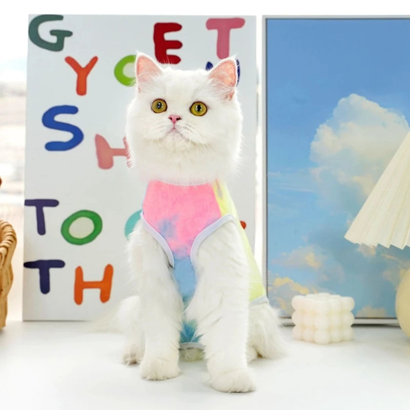 Cat Recovery Suit Puppy Dog Kitten Surgery Recovery Bodysuit for Abdominal Wound Protector Anti Licking Vest Pets Clothing