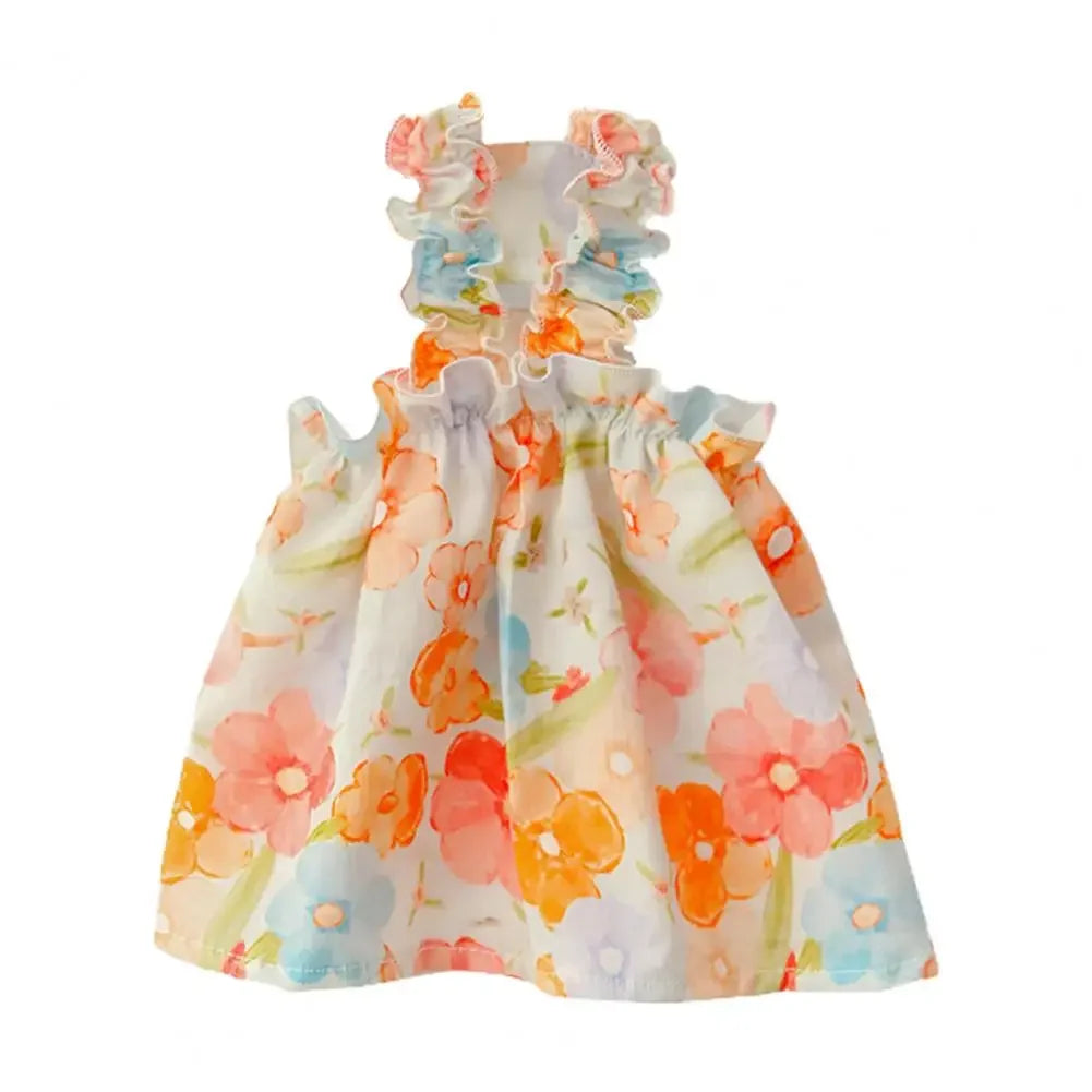 Summer Flower Dress Cat Pet Clothing Suspender Skirt For Cats Dogs Clothes Cat Small Print Cute Mesh Dogs Dress Pet Clothing