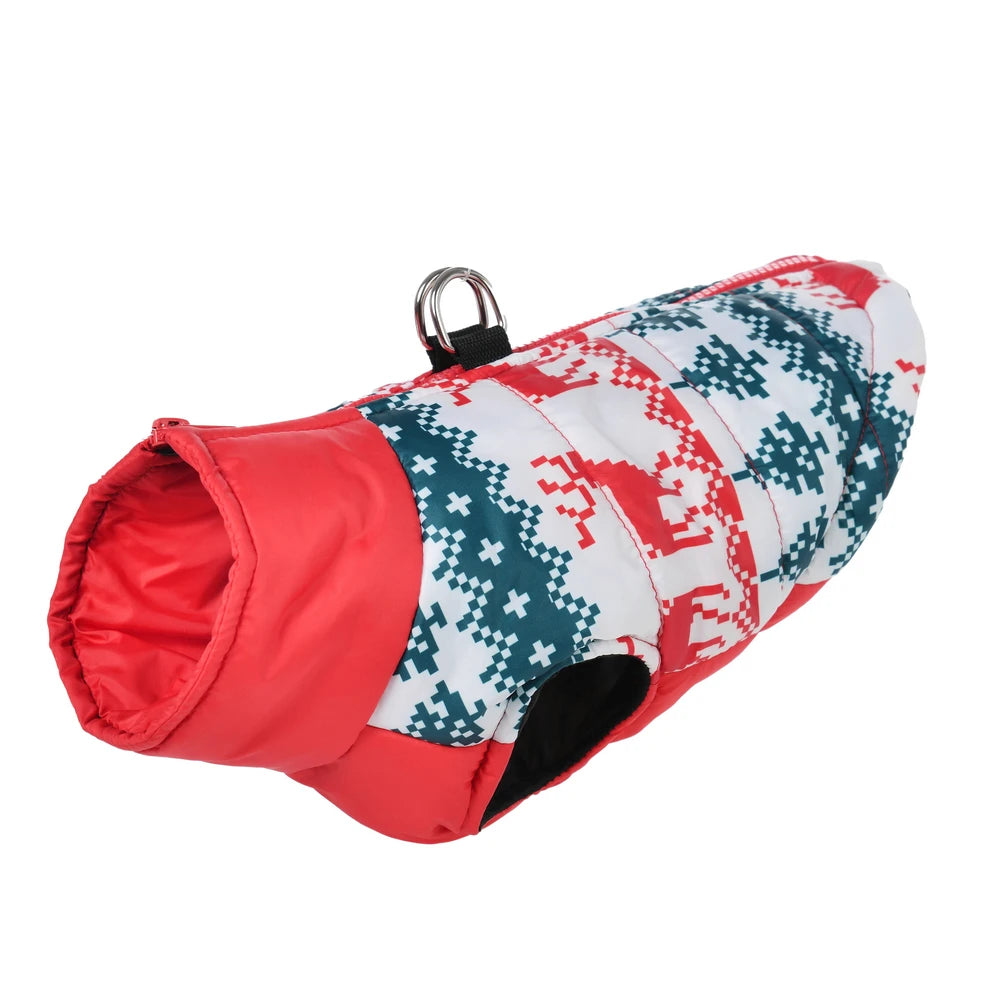 Winter Dog Clothes For Small Medium Dogs Coat Cats Jacket Christmas Tree Print Pet Outfits Windproof Chihuahua Yorkshire Costume