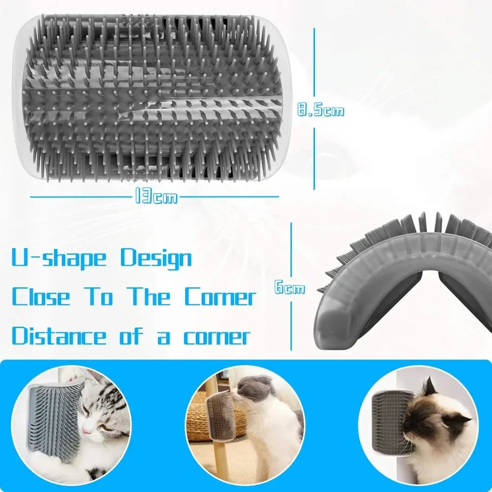 Cat Corner Scratcher Self Groomer with Catnip,1/ 2 Pack Softer Cat Face Scratchers Wall Corner Grooming Massage Combs