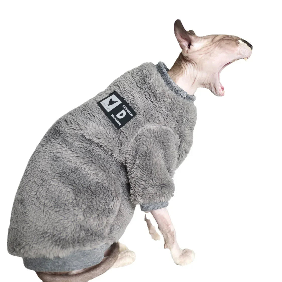 DUOMASUMI Soft Double-sided FluffY Winter Jacket Warmth Coat for cat Thickening Sphinx Sphynx Cat Clothes Hairless Cat Outfits