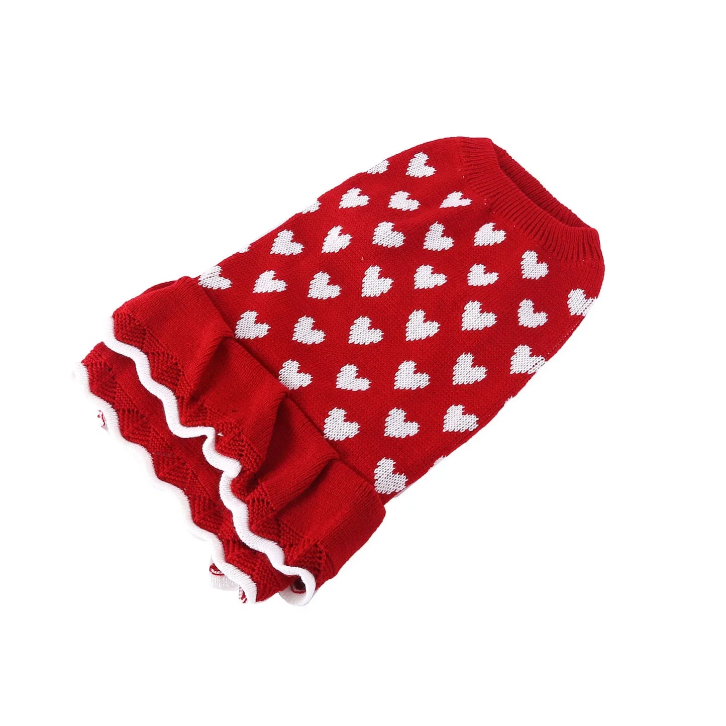 New Christmas Pet Cat Puppy Clothes for Small Dogs Pet Cat Teddy Costume Red Love Dog Sweater Pet Costume