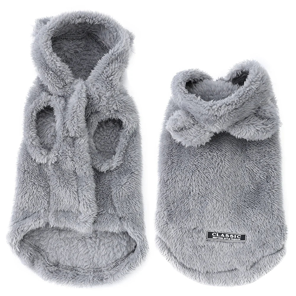 Cute Cat Clothes Rabbit Ears Winter Warm Cozy Plush Pet Coat For Small Medium Dogs Cats Puppy Soft Kitty Sphynx Chihuahua Hoodie