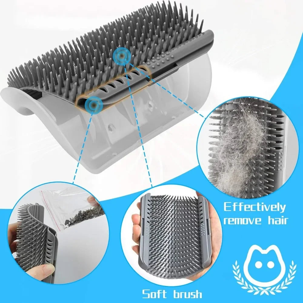 Cat Corner Scratcher Self Groomer with Catnip,1/ 2 Pack Softer Cat Face Scratchers Wall Corner Grooming Massage Combs