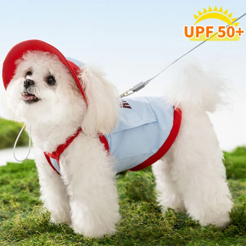 Adjustable pet sunscreen clothes, outdoor cat sunscreen clothes, cold dog clothes, dog cooling clothes