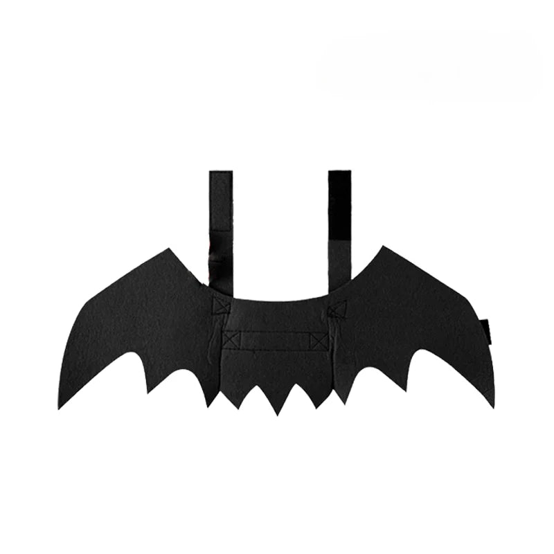 Halloween Pet Costume Bat Wings with Bell Chest Back Strap Dog Cat Clothes for Party Cosplay Holiday Decoration Use
