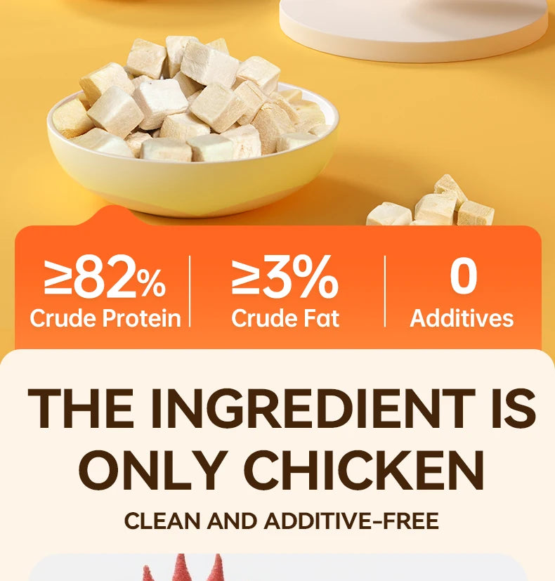 chanbuni Dog Snack Dog Feeding Snacks Dogs Dog Food Pet Treats Chicken Breast Cubes Raw Flesh and Blood Protein Nutrition 100g