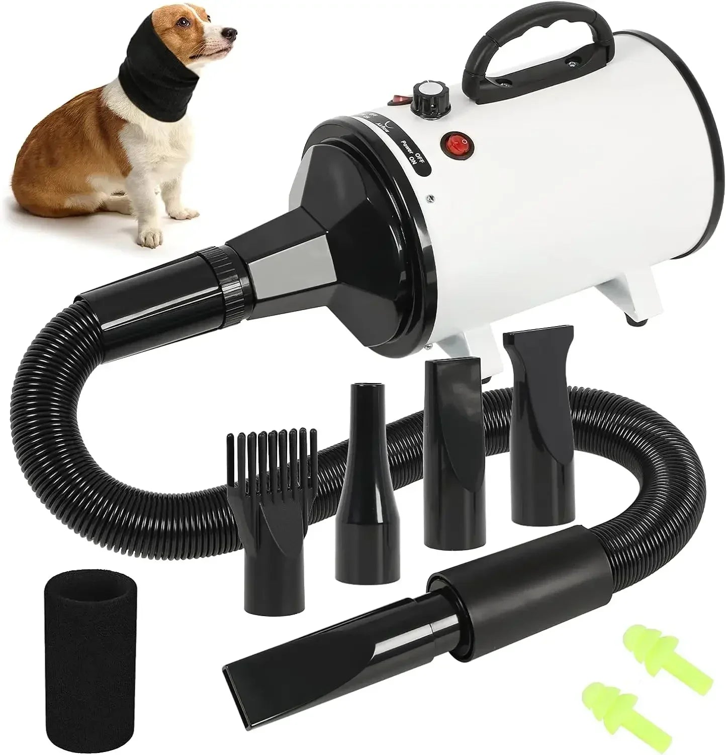 2800W Hair Dryer for Dogs Pet Grooming Blower Warm Wind Secador Fast Silent Pet Dryer Drying Machine Stepless Speed Regulation