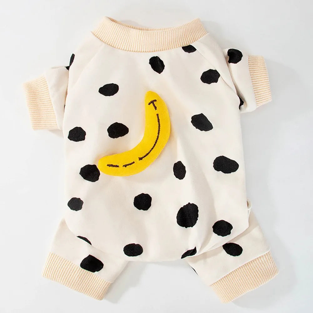 Kawaii Pet Clothes for Spring Summer Autumn Medium Small Cat Pet Cat Striped Jumpsuit Cute Cartoon Pattern Kitten Romper Pyjama