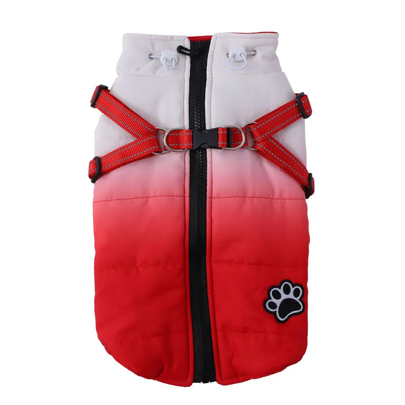 Waterproof Pet Dog Jacket With Harness Reflective Winter Dog Clothes For Small Large Dogs Coat Chihuahua French Bulldog Outfits