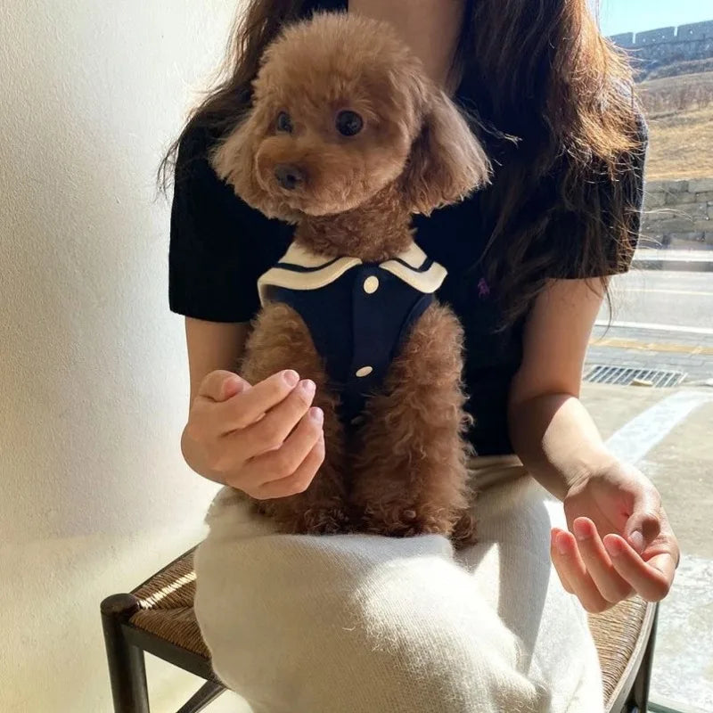 Cute Stripe Polo Shirt for Small and Medium Dogs Puppy Clothes Sweatshirt Dog Vest T-Shirt