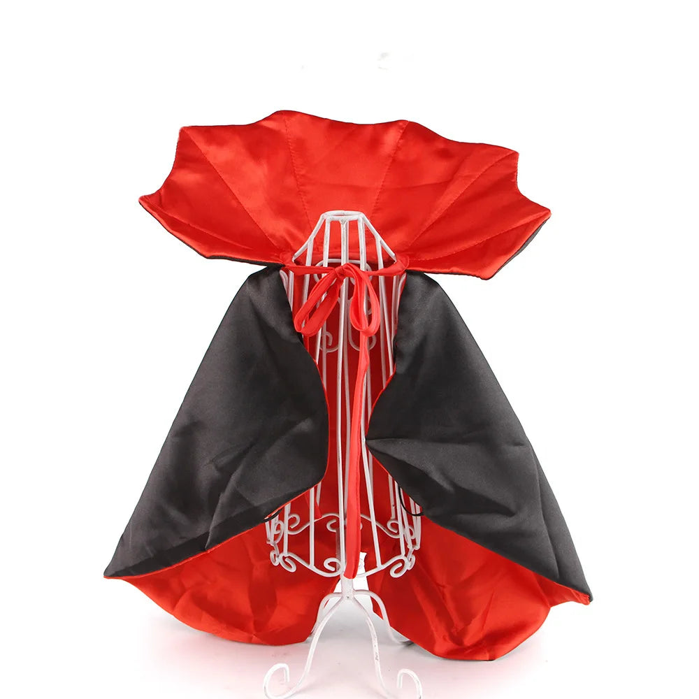ATUBAN Halloween Pet Costume 2PC Cute Cat Dog Cosplay Devil Hat Headband Adjustable Vampire Cloak Funny Hair Hoop Cape for Cats