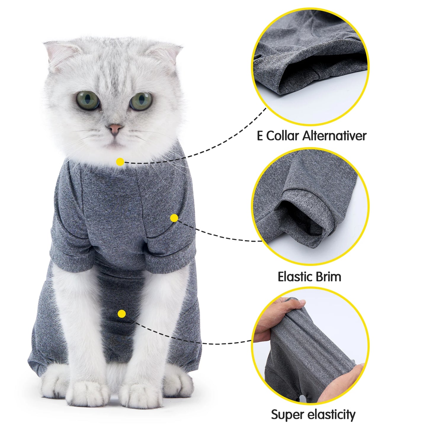 Pet Postoperative Clothes Cat Weaning Cotton Clothes Cat Surgery Recovery Suit Winter Warm Anti-licking Surgery After Recovery